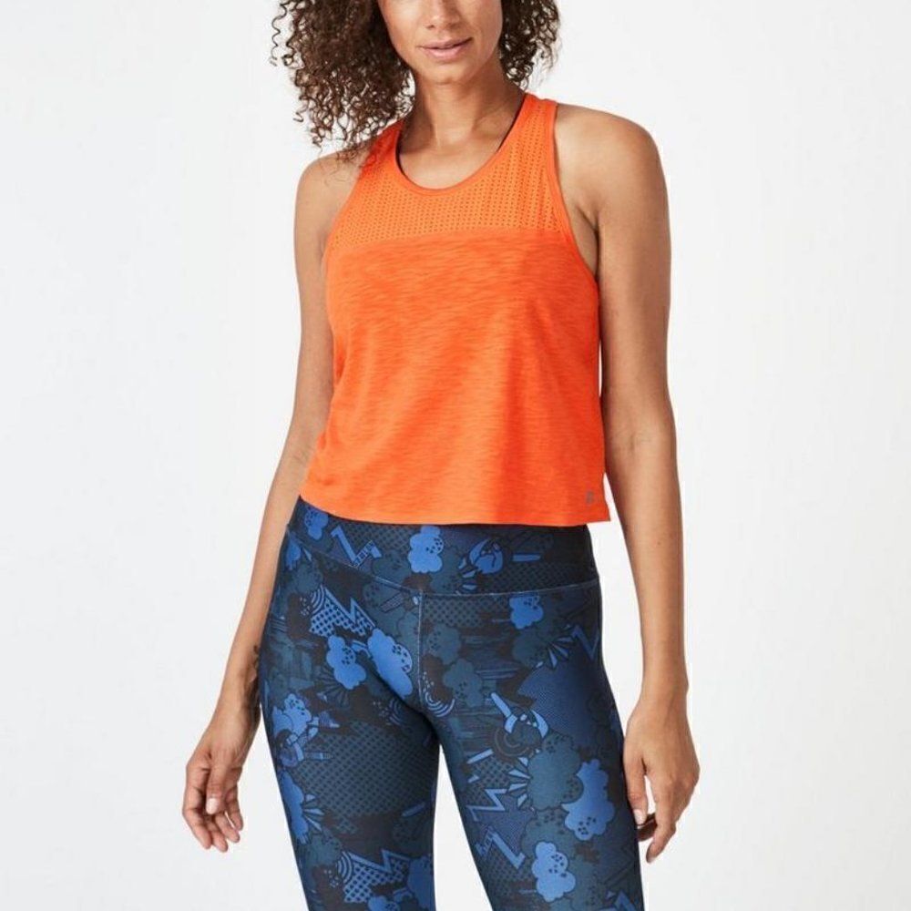 Sweaty Betty Orange Breeze Crop Run Vest Top